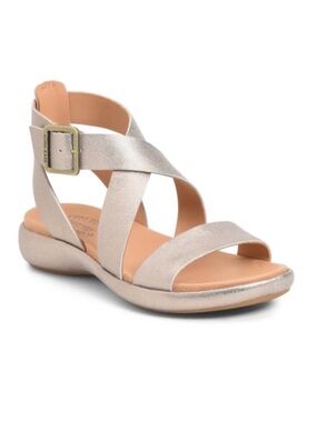 Kork-Ease metallic Silver / Pewter Strappy Sandals like new size 8